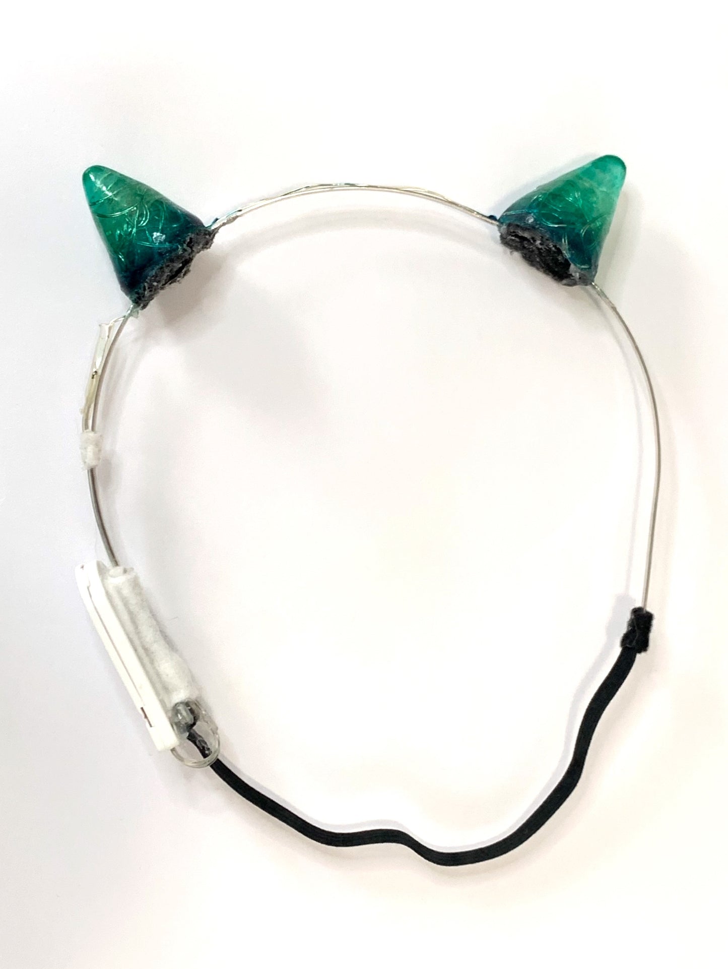 LED Green/Blue LED Horns Hybrid Headband