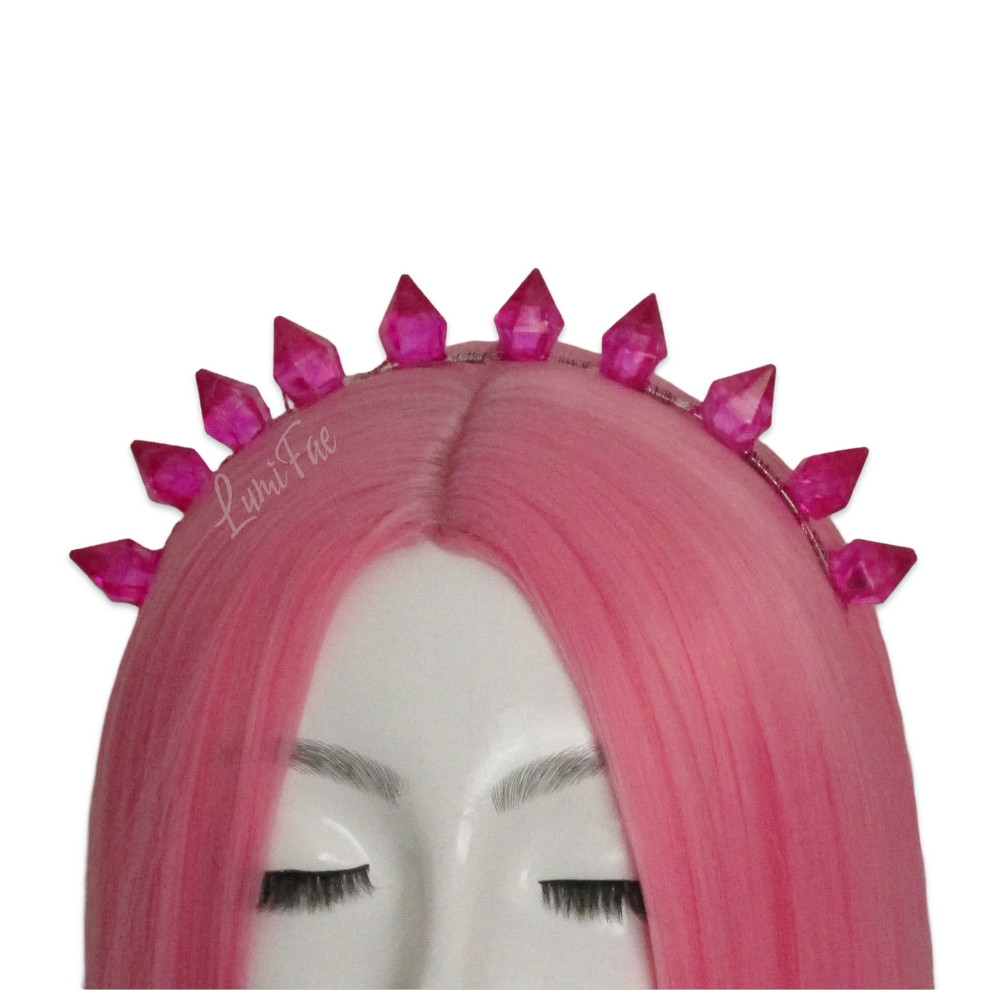 Deep Pink LED Gem Tiara, Flashing, Blinking, Steady