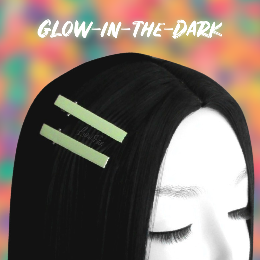 Glow-in-the-Dark 2” Hair clips, set of 2