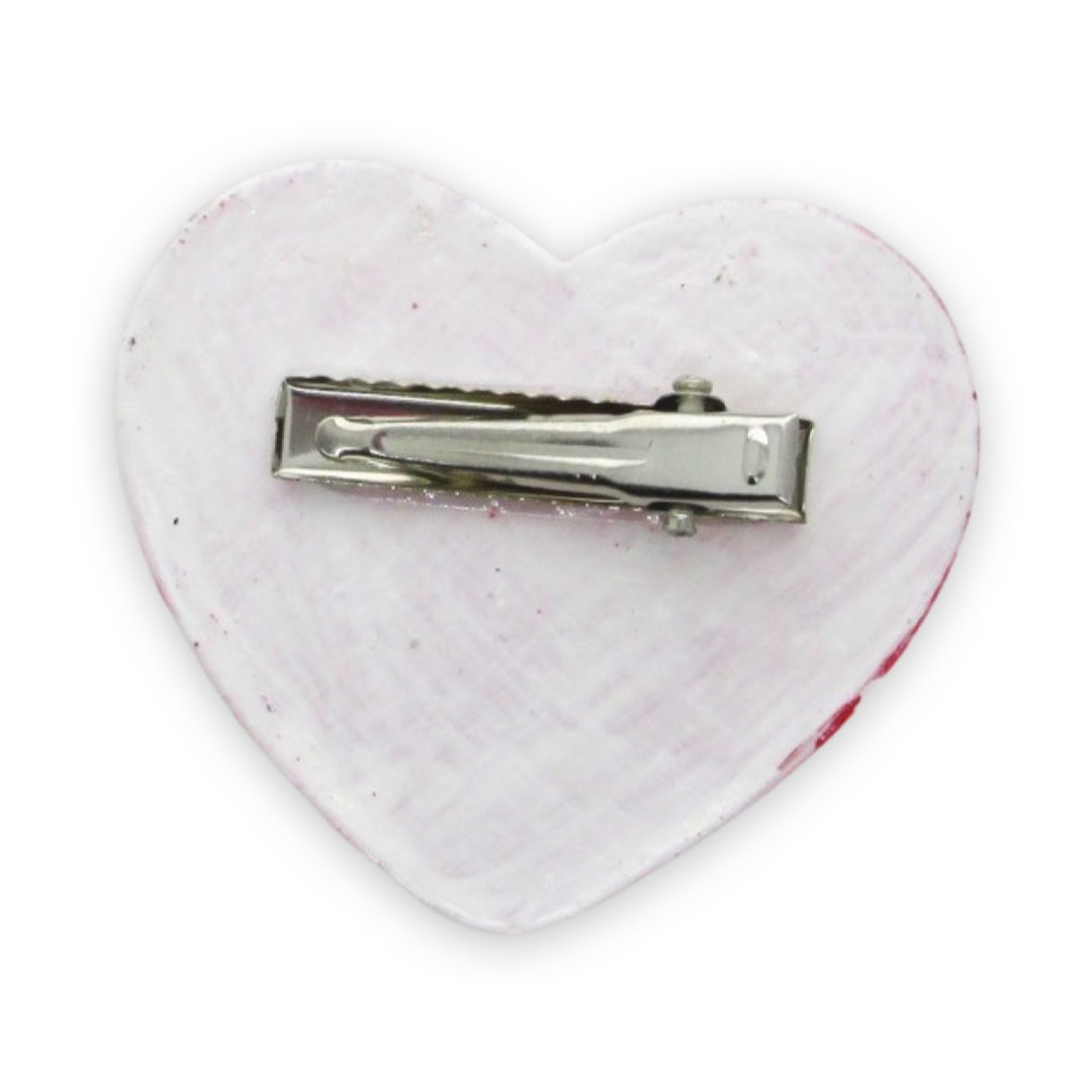 Sparkly Pink Glitter Heart Hair clip, Big 2” Statement Heart Hair Accessory, Cute