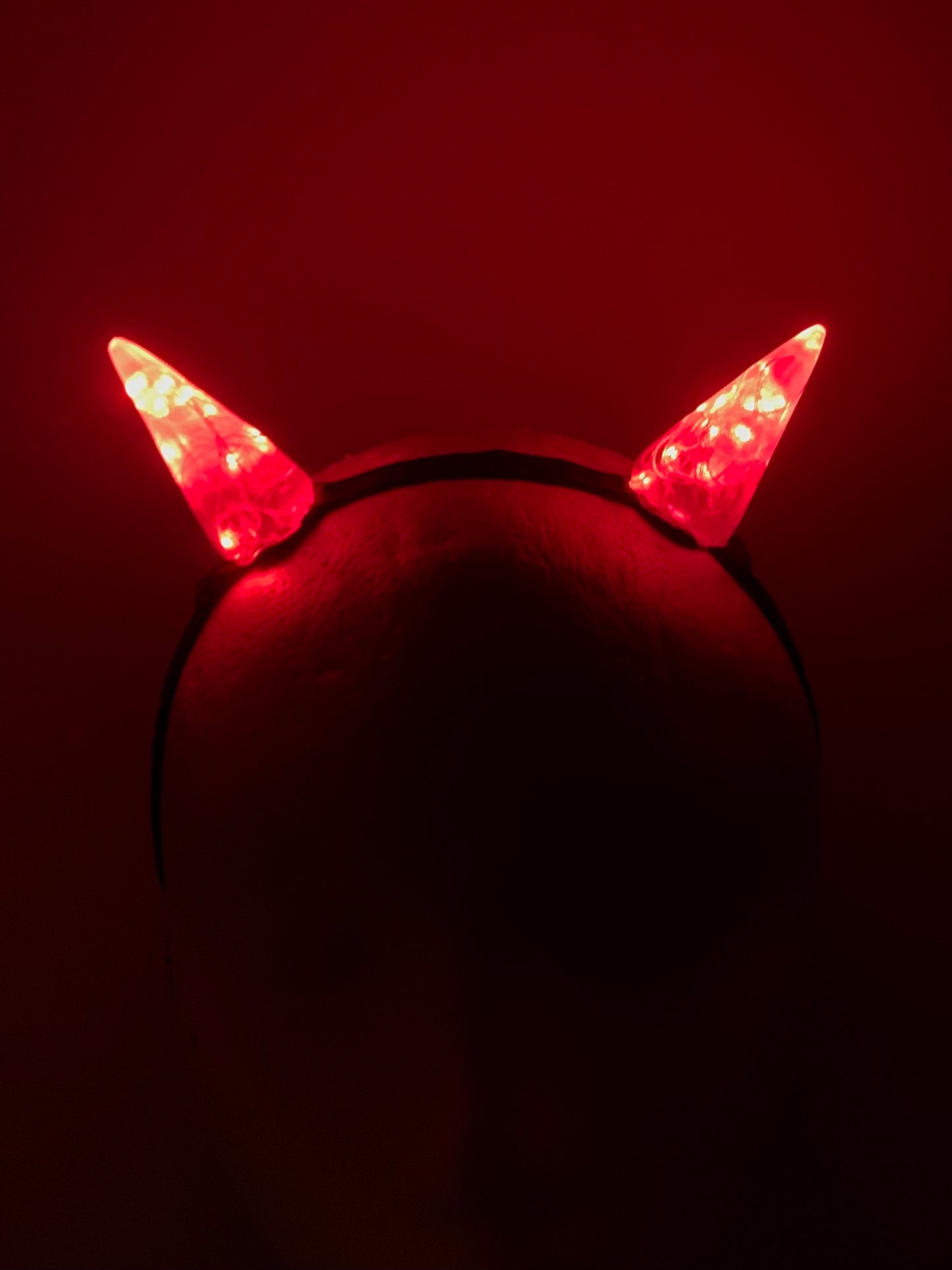 Red LED Horns Headband