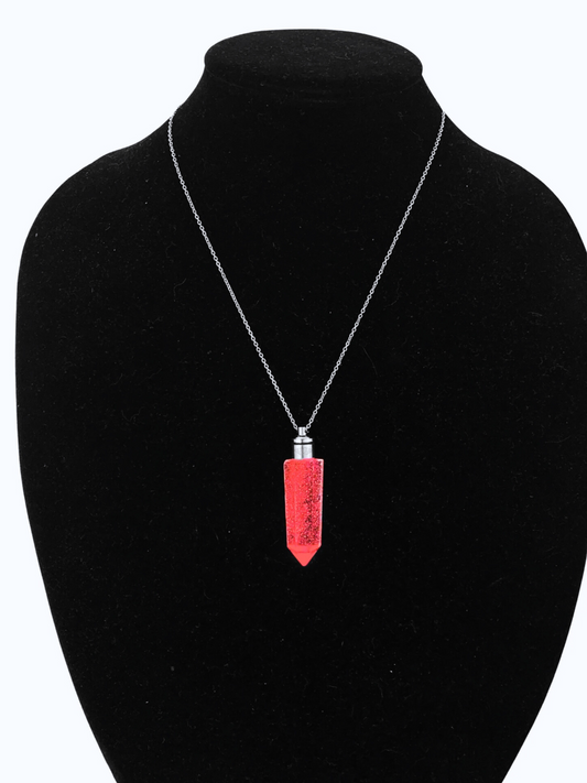 LED Crystal Necklace on 18” Stainless Steel Chain