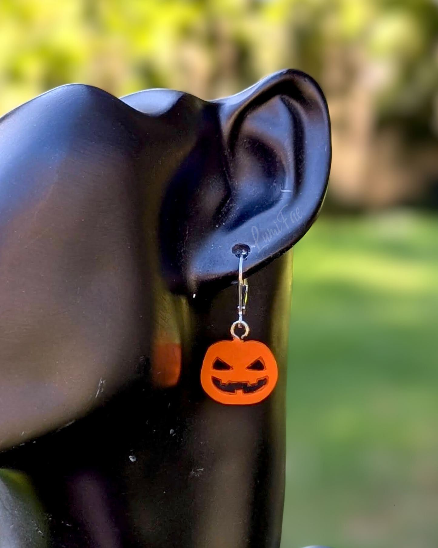 Small Jack-o-Lantern Earrings, Minimalist, Flat, Lightweight