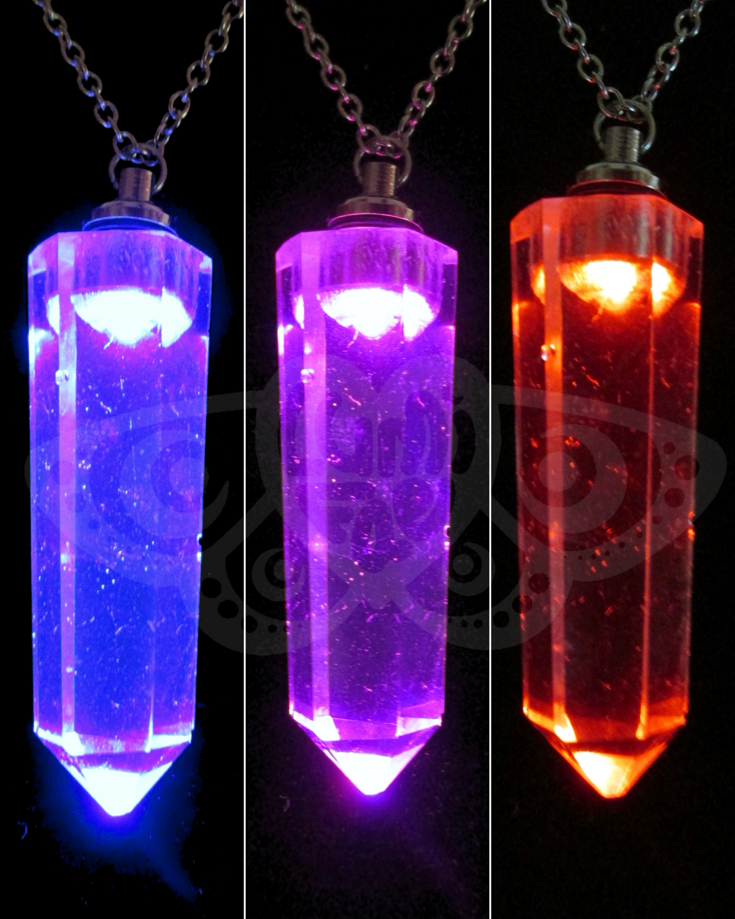 LED Crystal Necklace - 18" Stainless Steel - Handmade - LumiFae