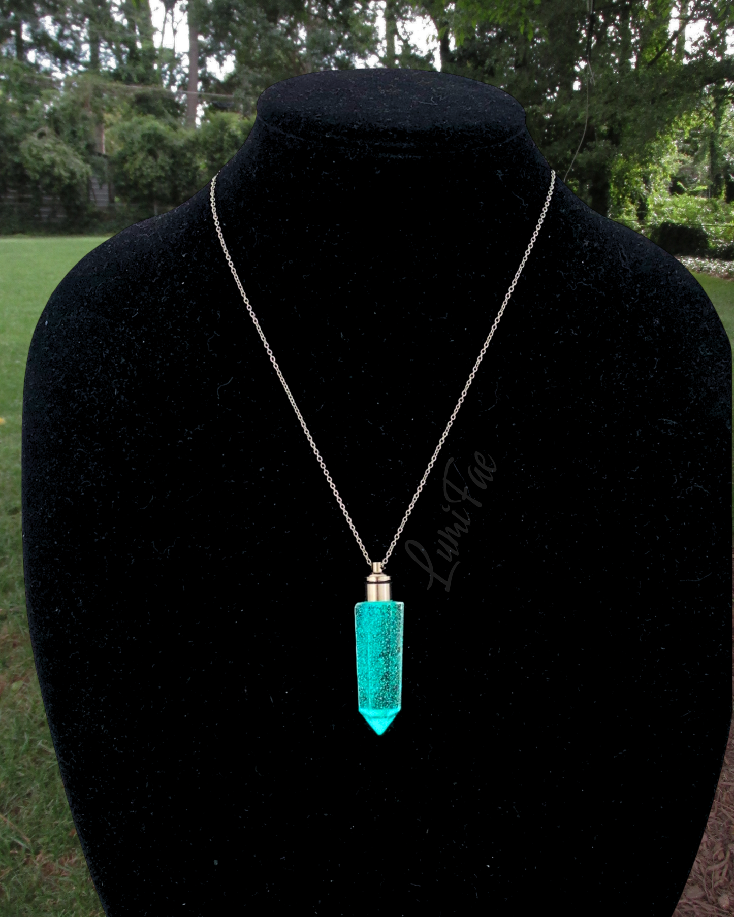 LED Crystal Necklace - 18" Stainless Steel - Handmade - LumiFae