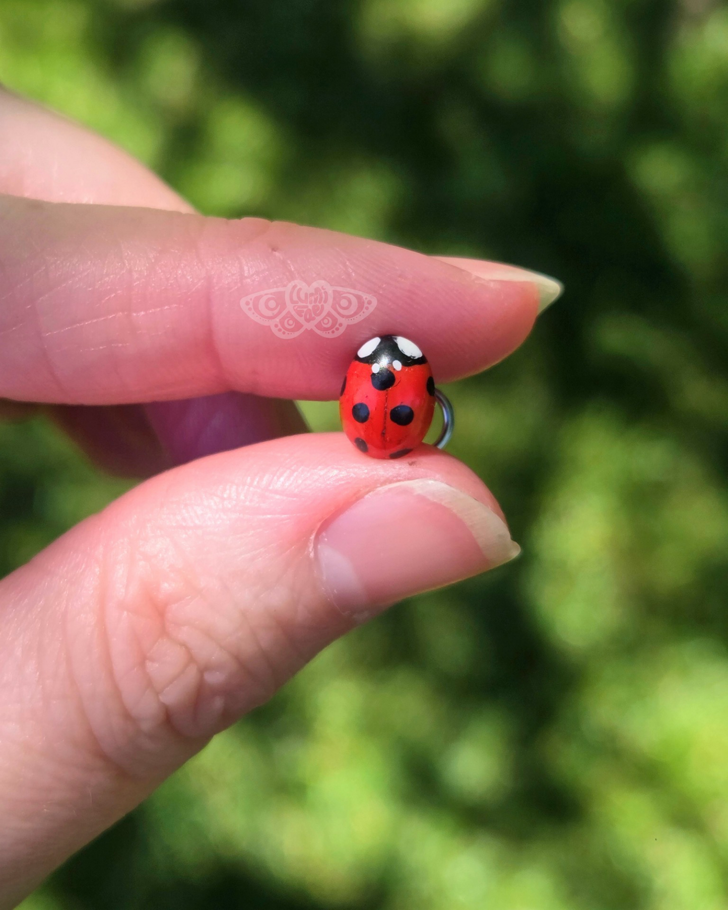 Ladybug Nose Stud- Realistic Hypoallergenic Nose Ring Handcrafted - LumiFae