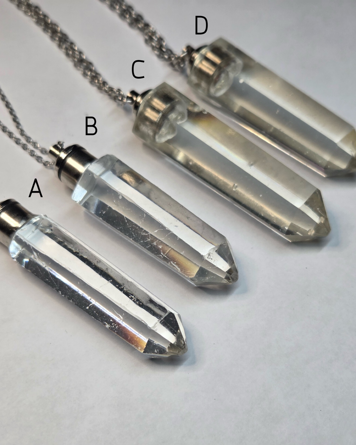 LED Crystal Necklace - 18" Stainless Steel - Handmade - LumiFae