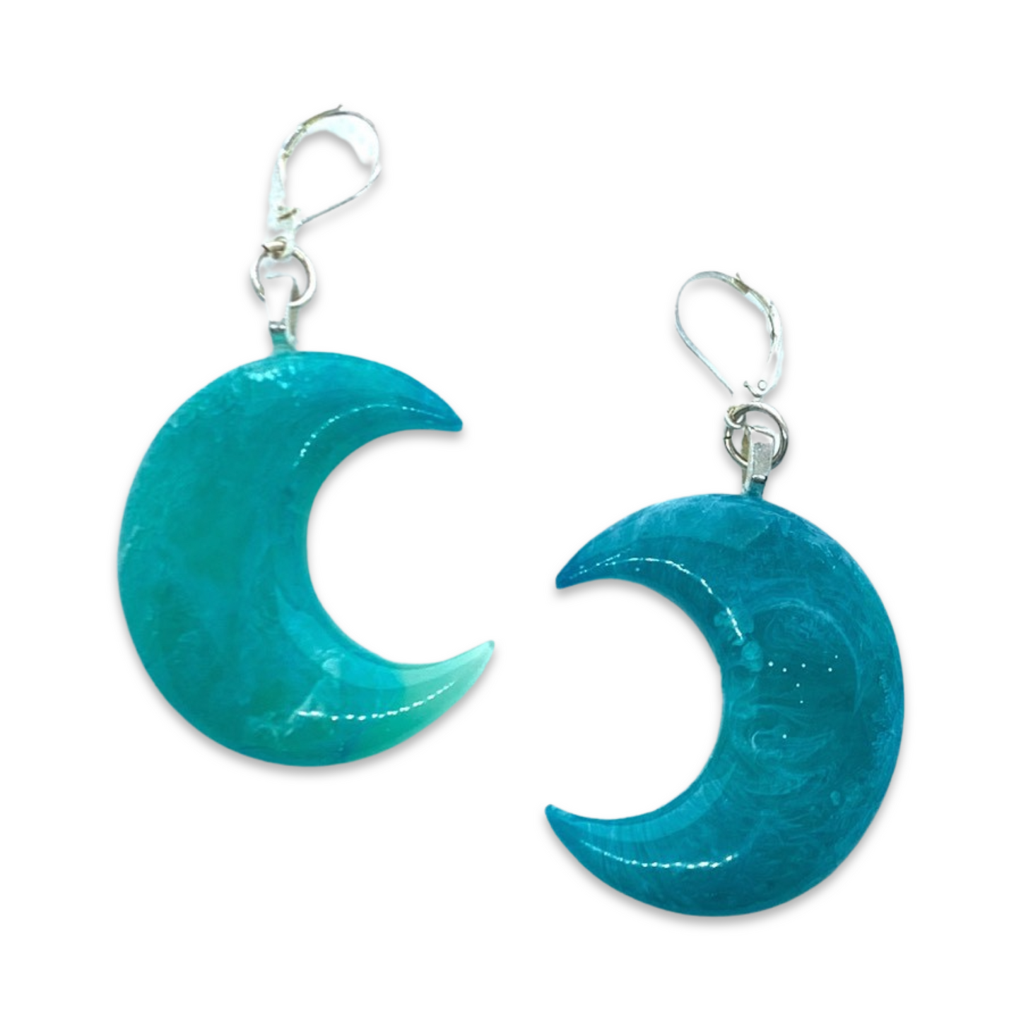 Ocean Moon Earrings, Sterling Silver Claps