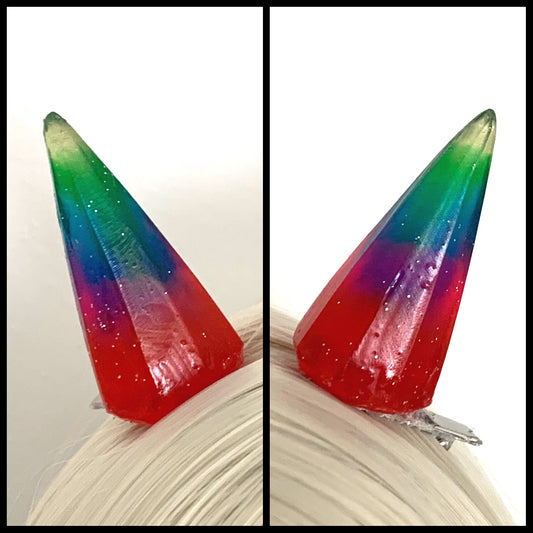 Colorful Clip-in Resin Monster Horns