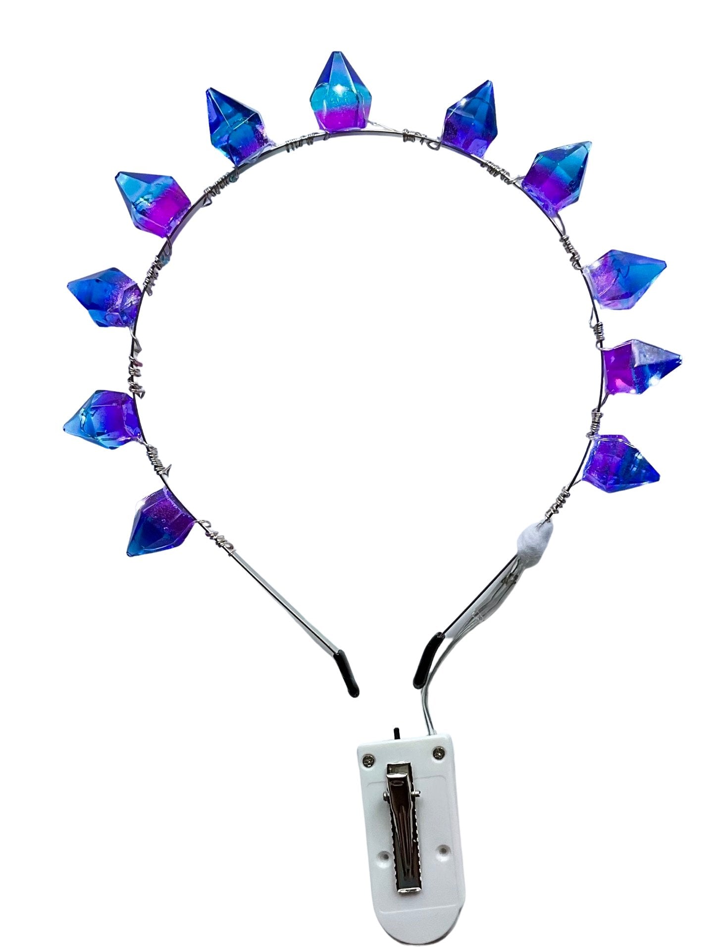 Blue and Purple LED Gem Tiara - LumiFae