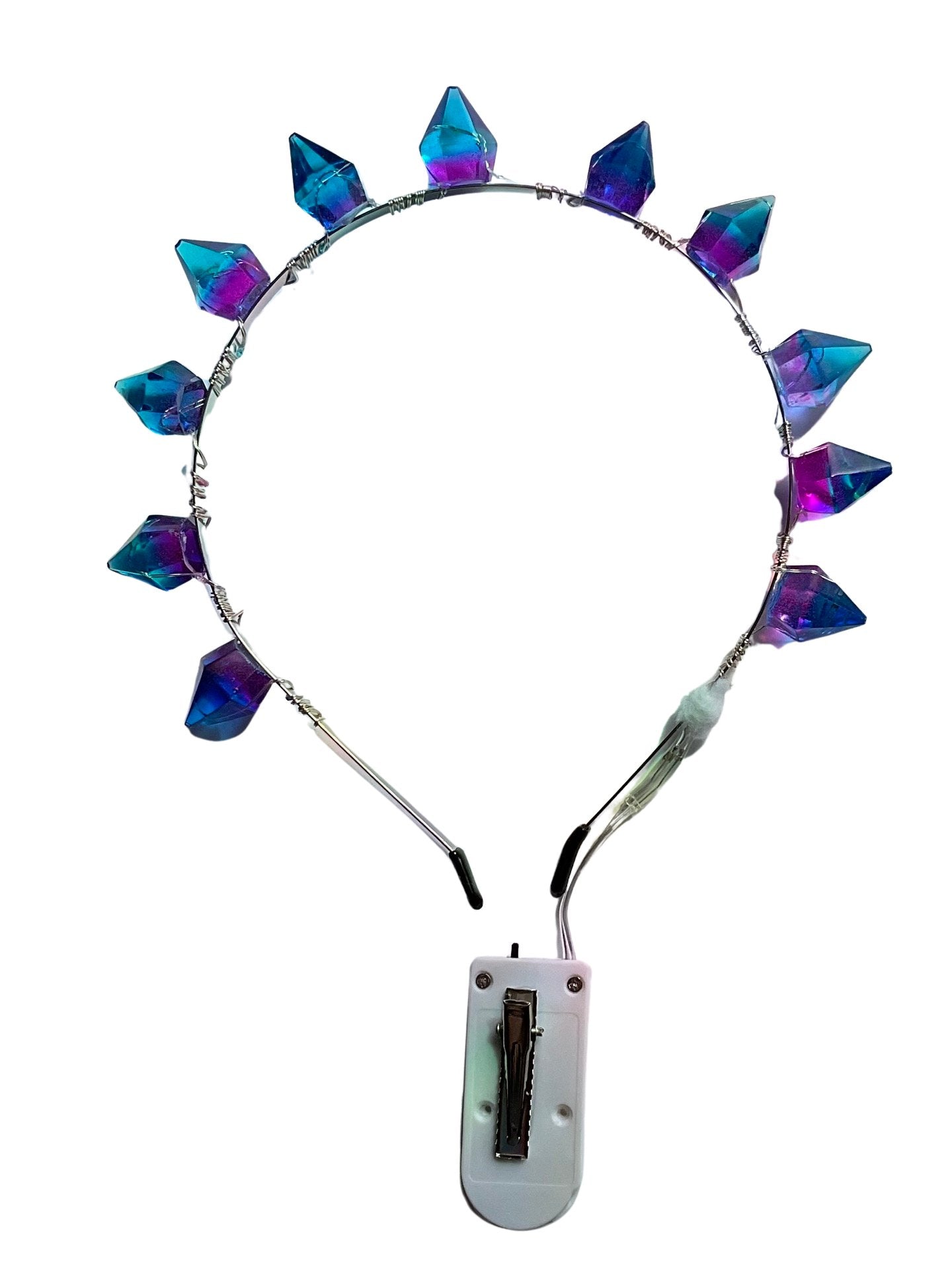 Blue and Purple LED Gem Tiara - LumiFae