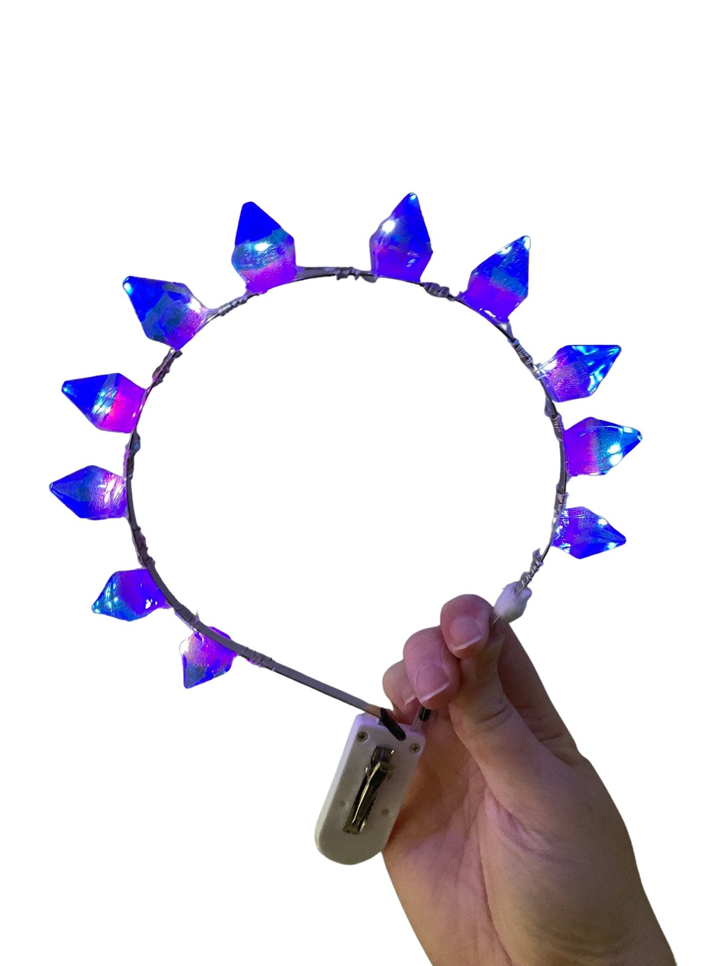 Blue and Purple LED Gem Tiara - LumiFae