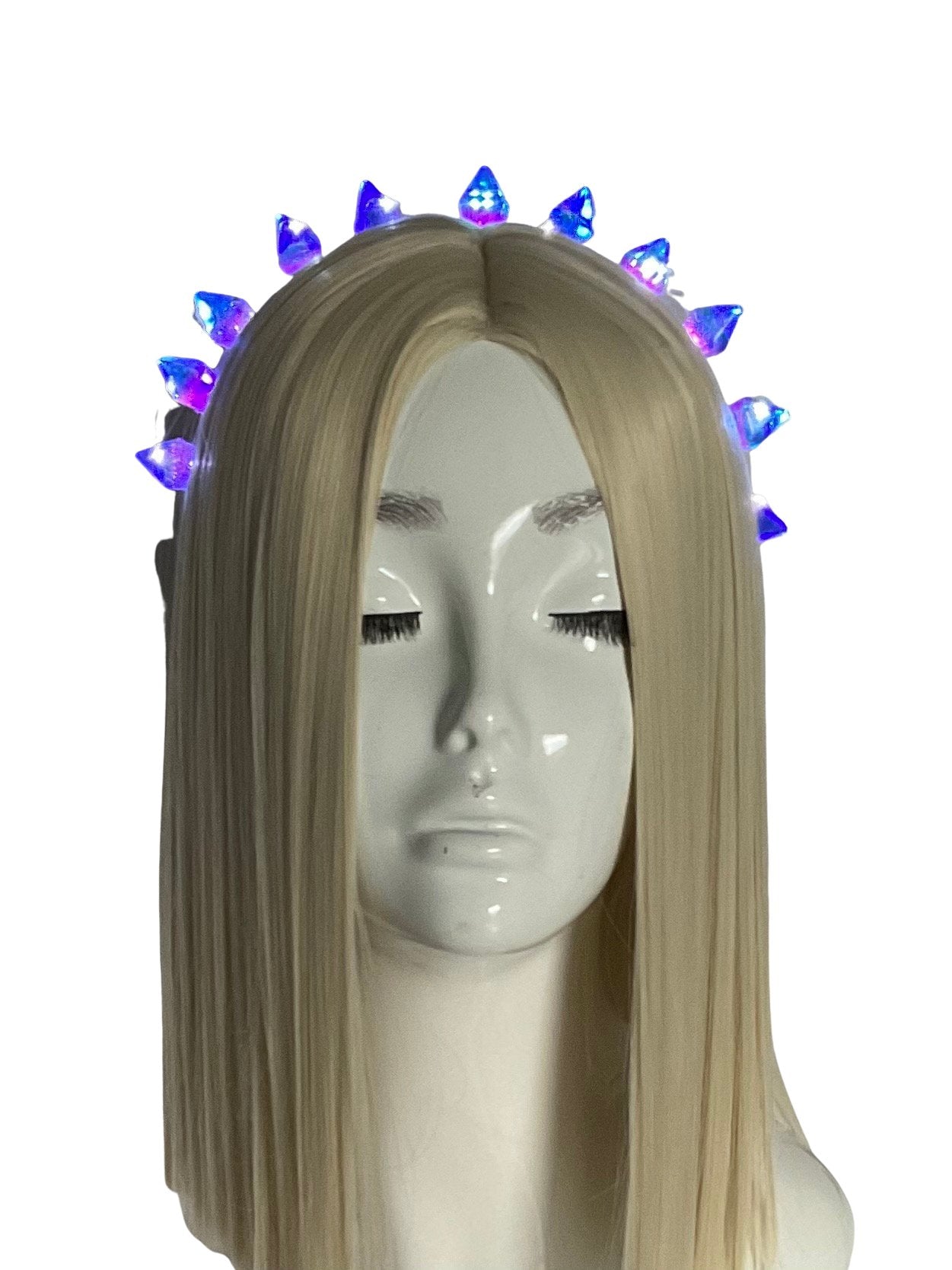 Blue and Purple LED Gem Tiara - LumiFae