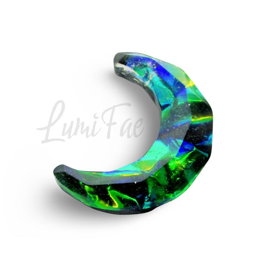 Cool Irridescent Black Moon Hair clip, 2.5” - LumiFae