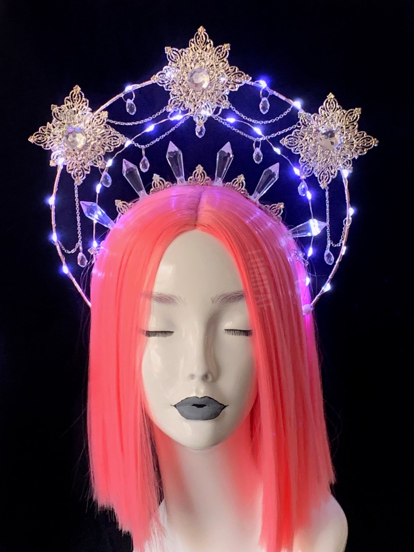 Ethereal Star Goddess Crystal Fairy Queen Crown, Halo, Tiara, One-of-A-Kind - LumiFae