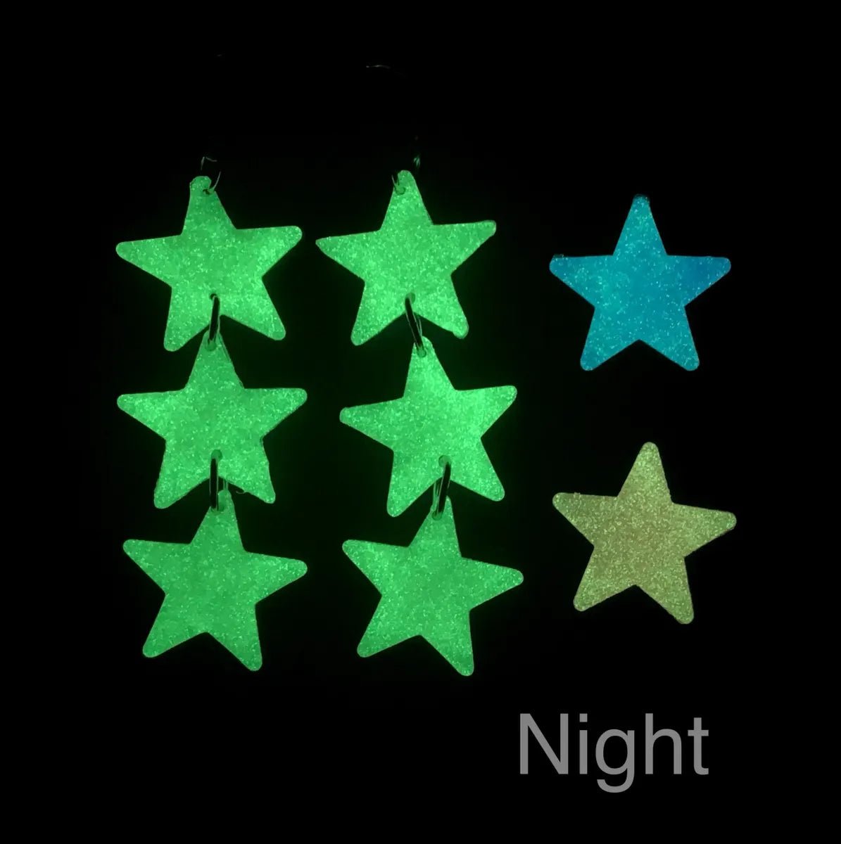 Glow-in-the-Dark Star Earrings, Ultra Lightweight, UV Reactive - LumiFae