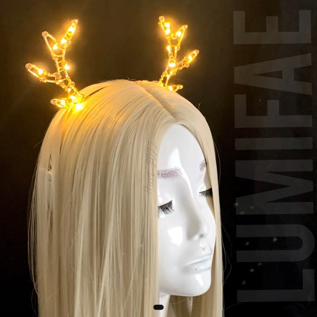 Gold LED Wire Antlers Headband - LumiFae
