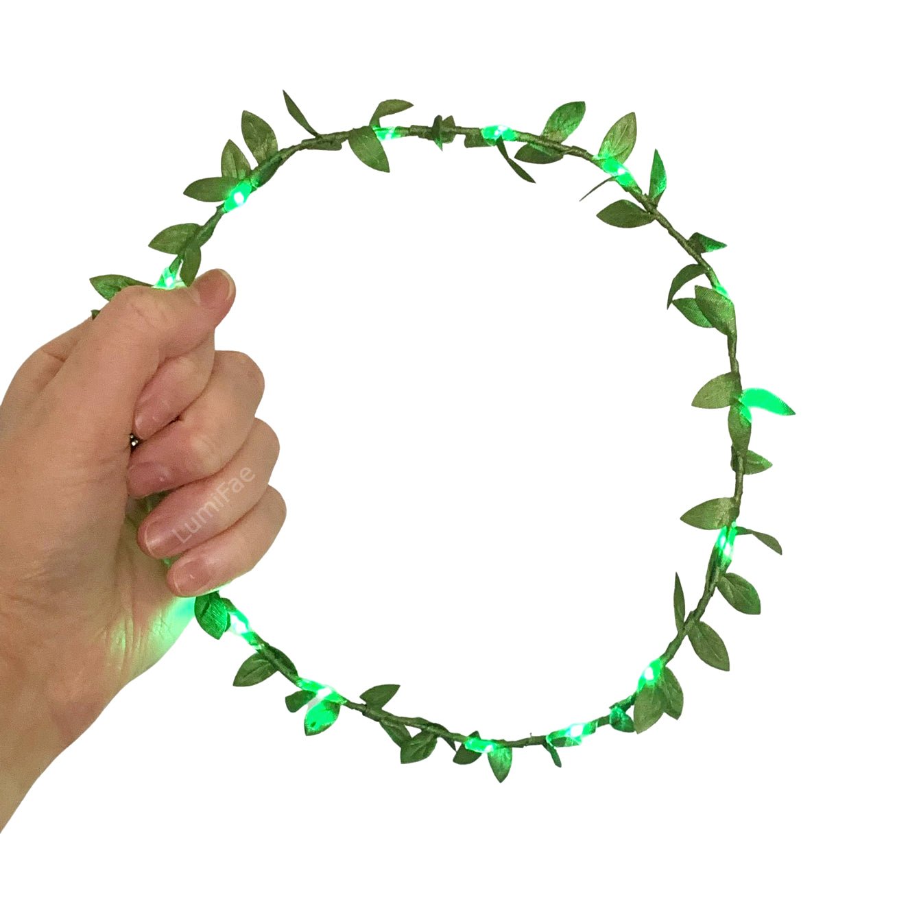 Green Vines LED Fairy Crown, Circlet, Leafy, Elf, Nature, Eleven, Faerie, Ivy - LumiFae