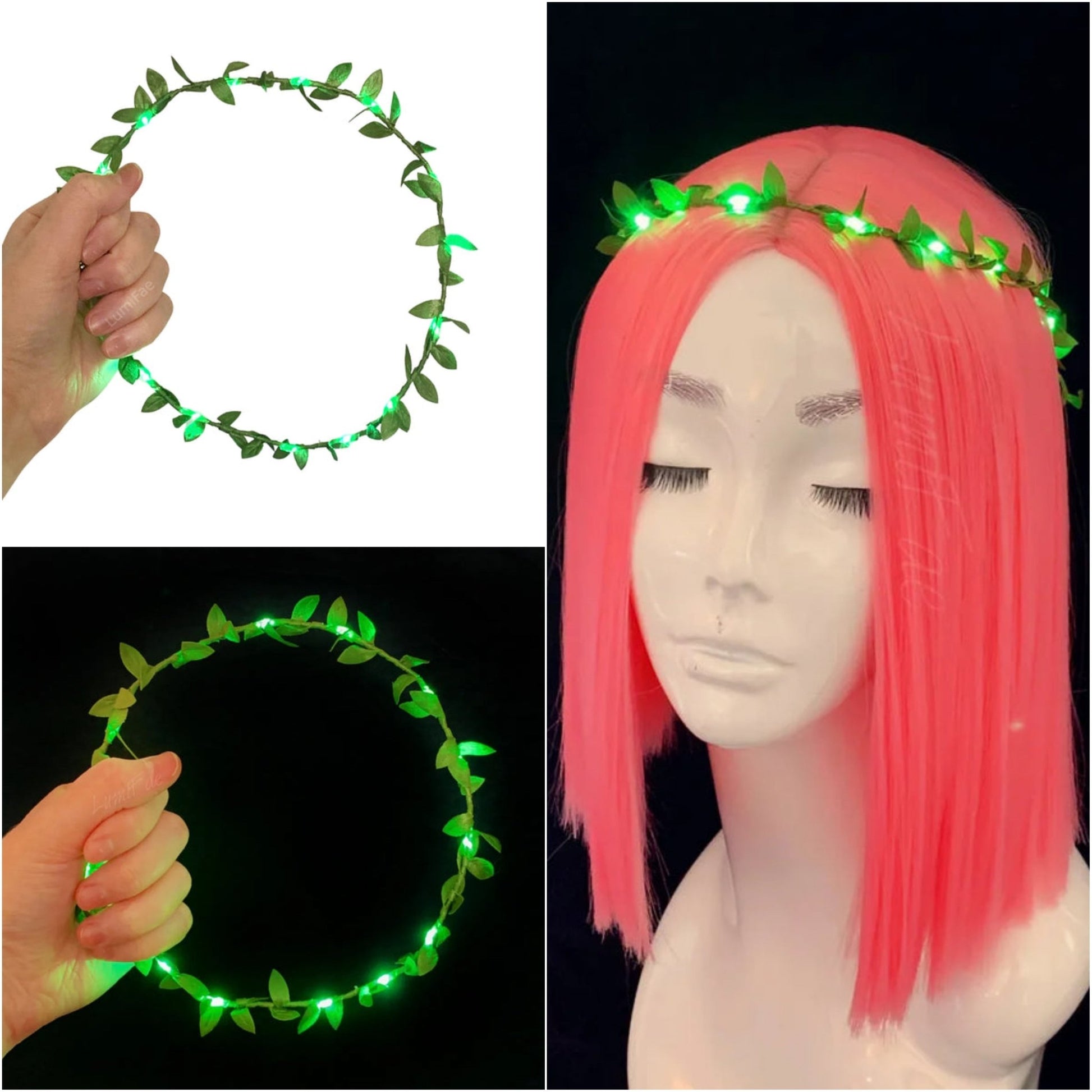 Green Vines LED Fairy Crown, Circlet, Leafy, Elf, Nature, Eleven, Faerie, Ivy - LumiFae