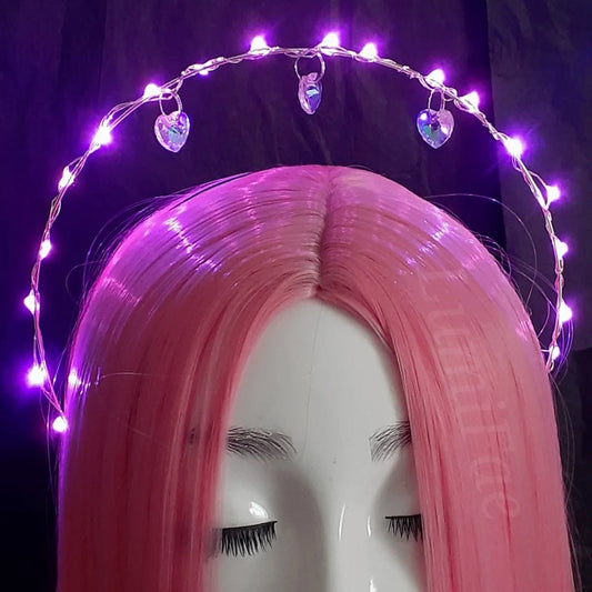 Heart Halo, LED with Crystal Hearts, Crown - LumiFae