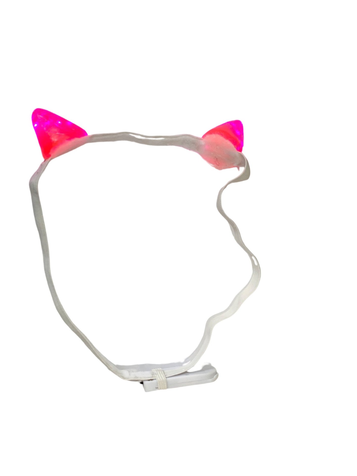 Hot Neon Pink LED Horns, Chubby Short Little Cute - LumiFae