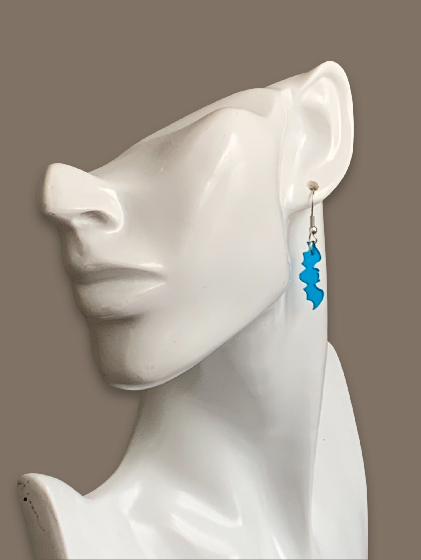 Translucent Blue Mini Bat Earrings