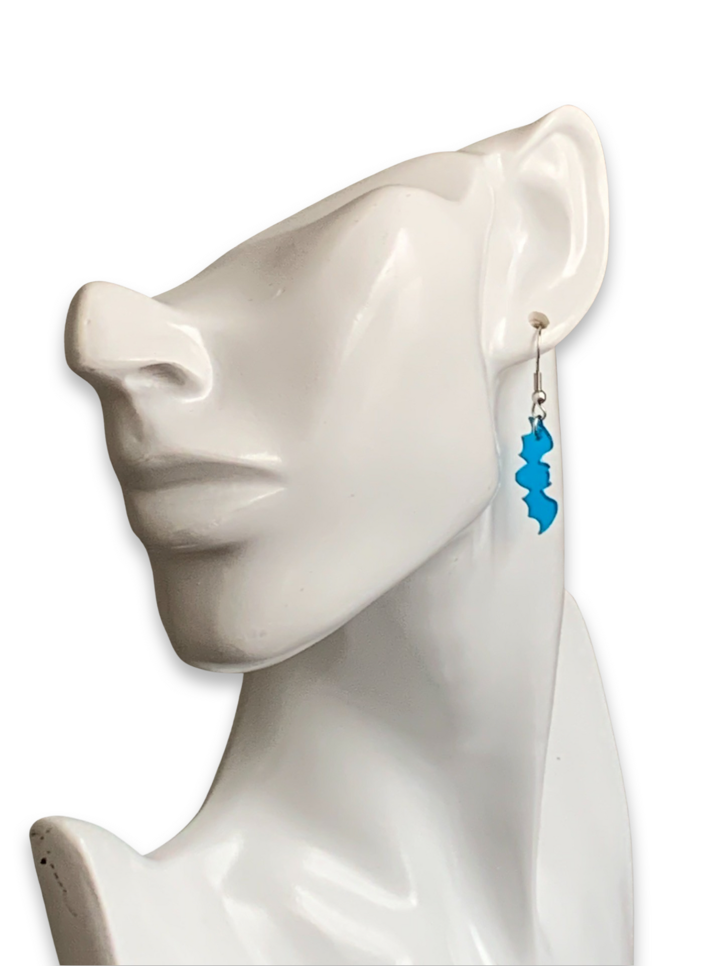 Translucent Blue Mini Bat Earrings