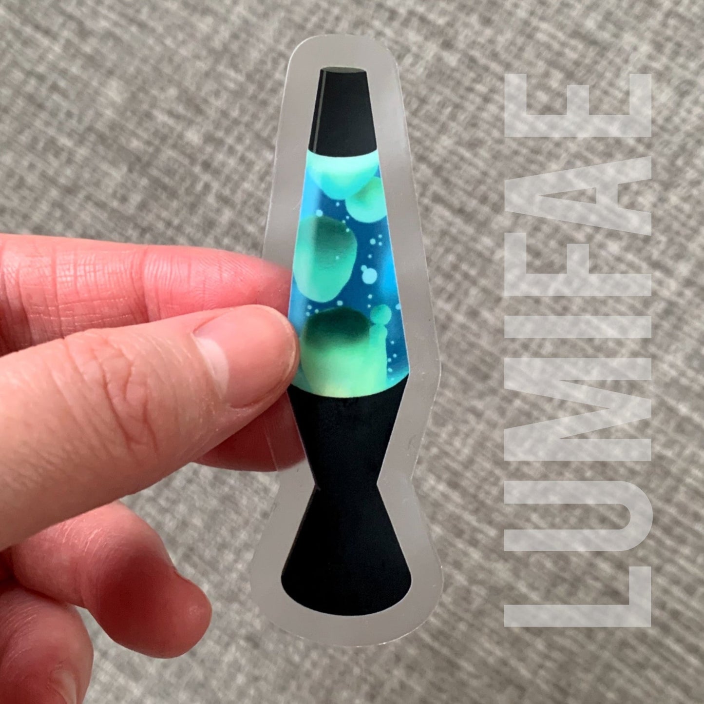 Lava Lamp Sticker, Blue, Clear, Waterproof, Realistic, 90s - LumiFae