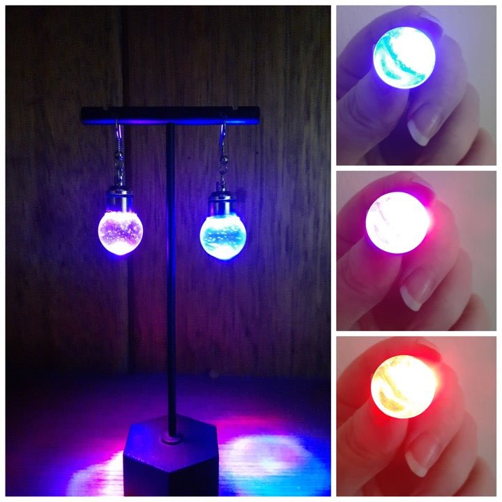 LED Bubble Earrings, Lightbulb Earrings - LumiFae