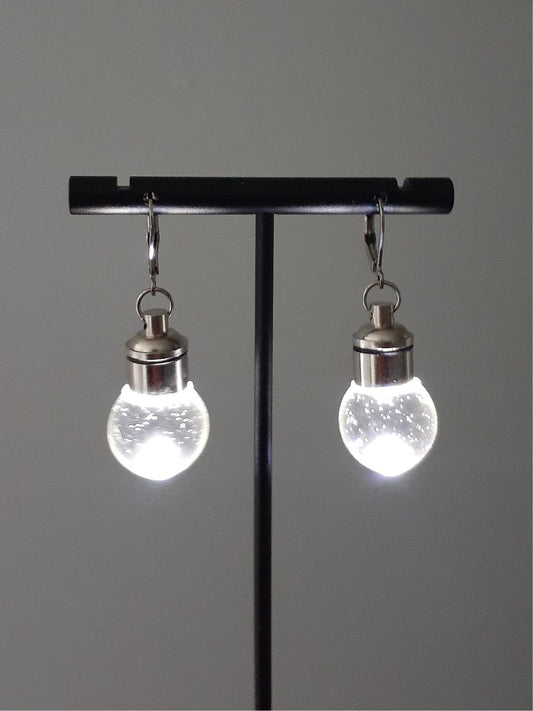 LED Bubble Earrings, Lightbulb Earrings - LumiFae