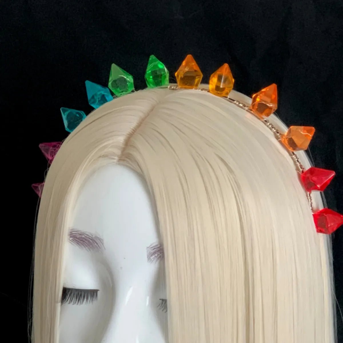 Rainbow LED Gem Tiara, Light-up Crown, Crystal Headband - LumiFae