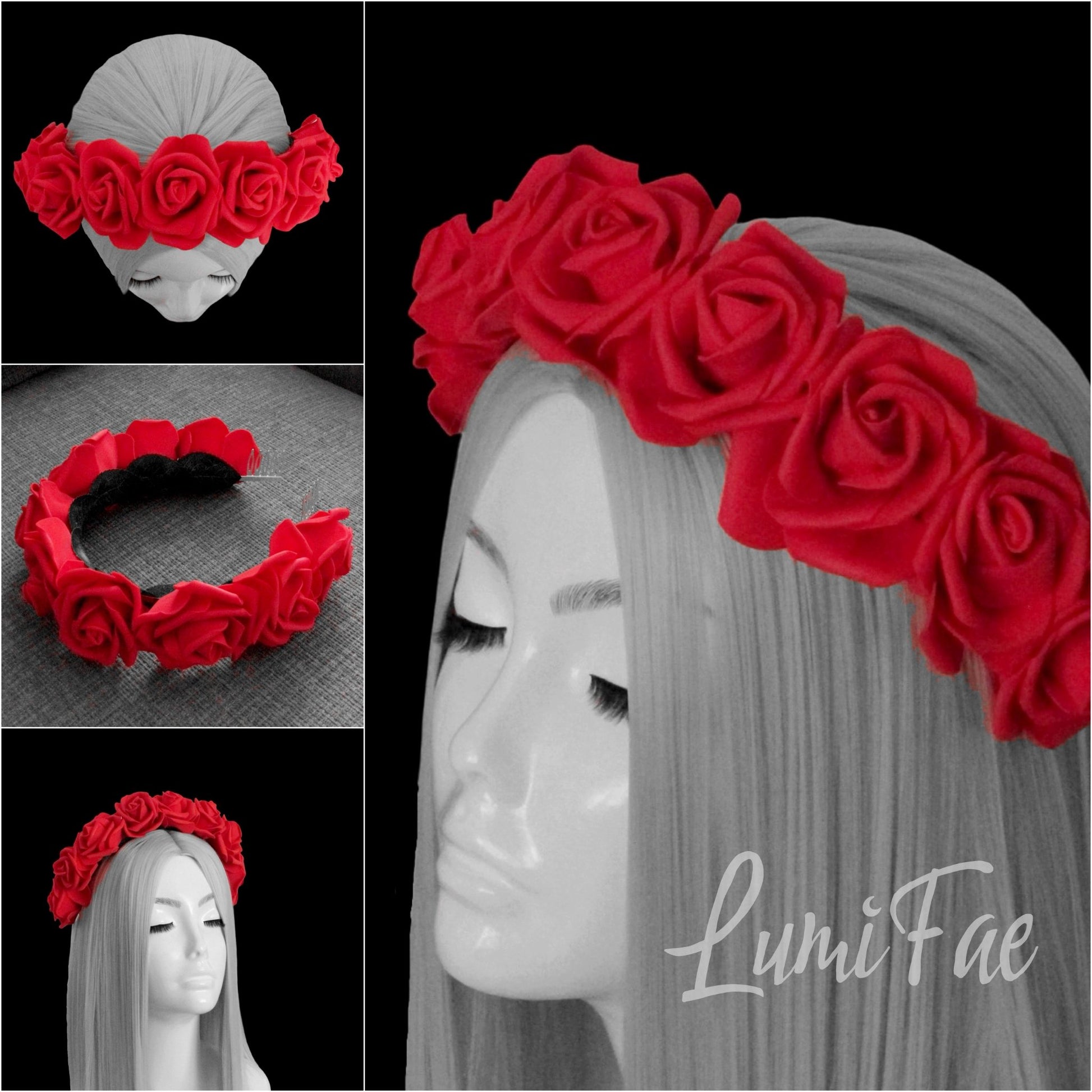 Red Eternal Roses Crown - LumiFae