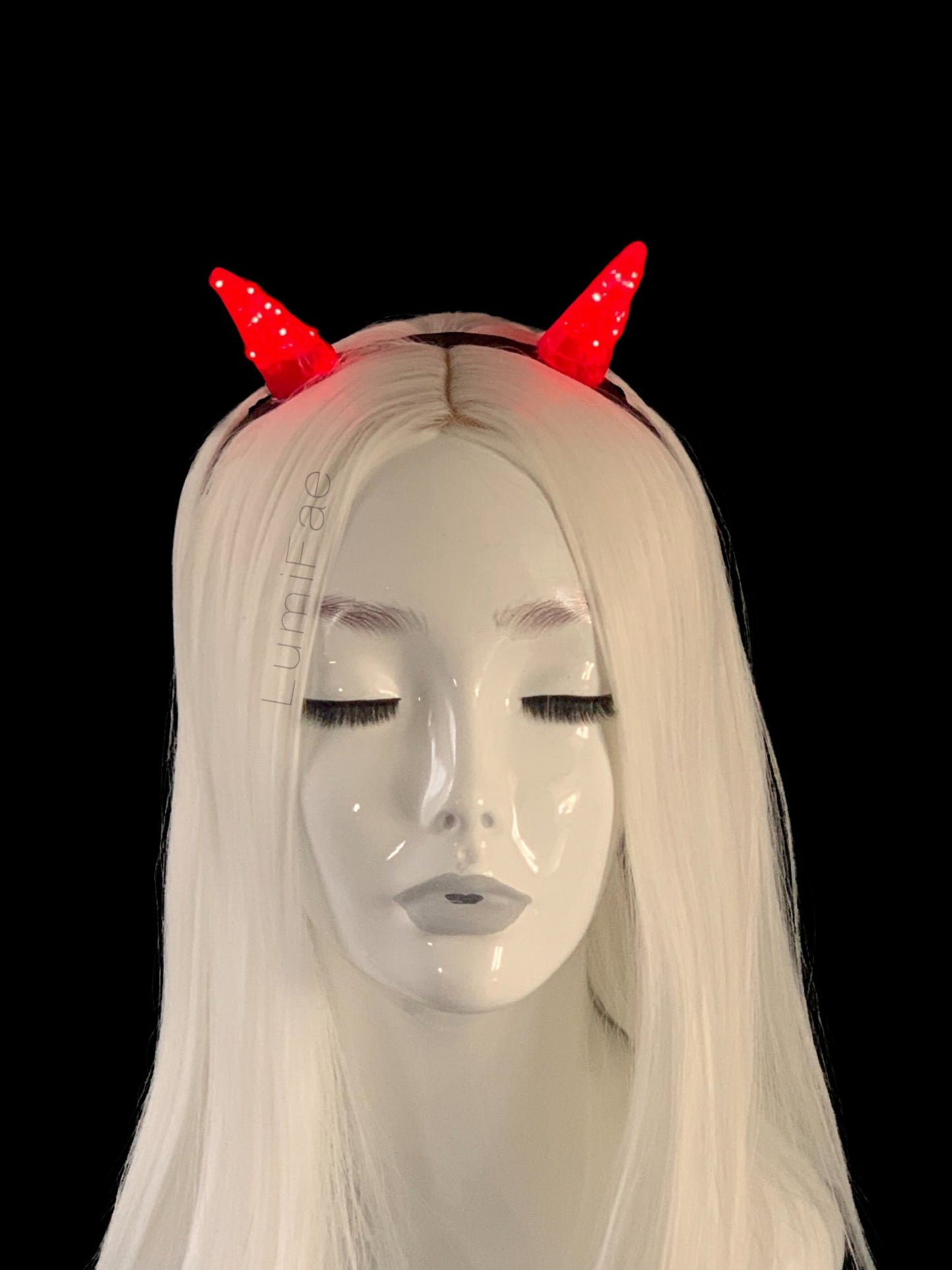 Red LED Horns Headband - LumiFae