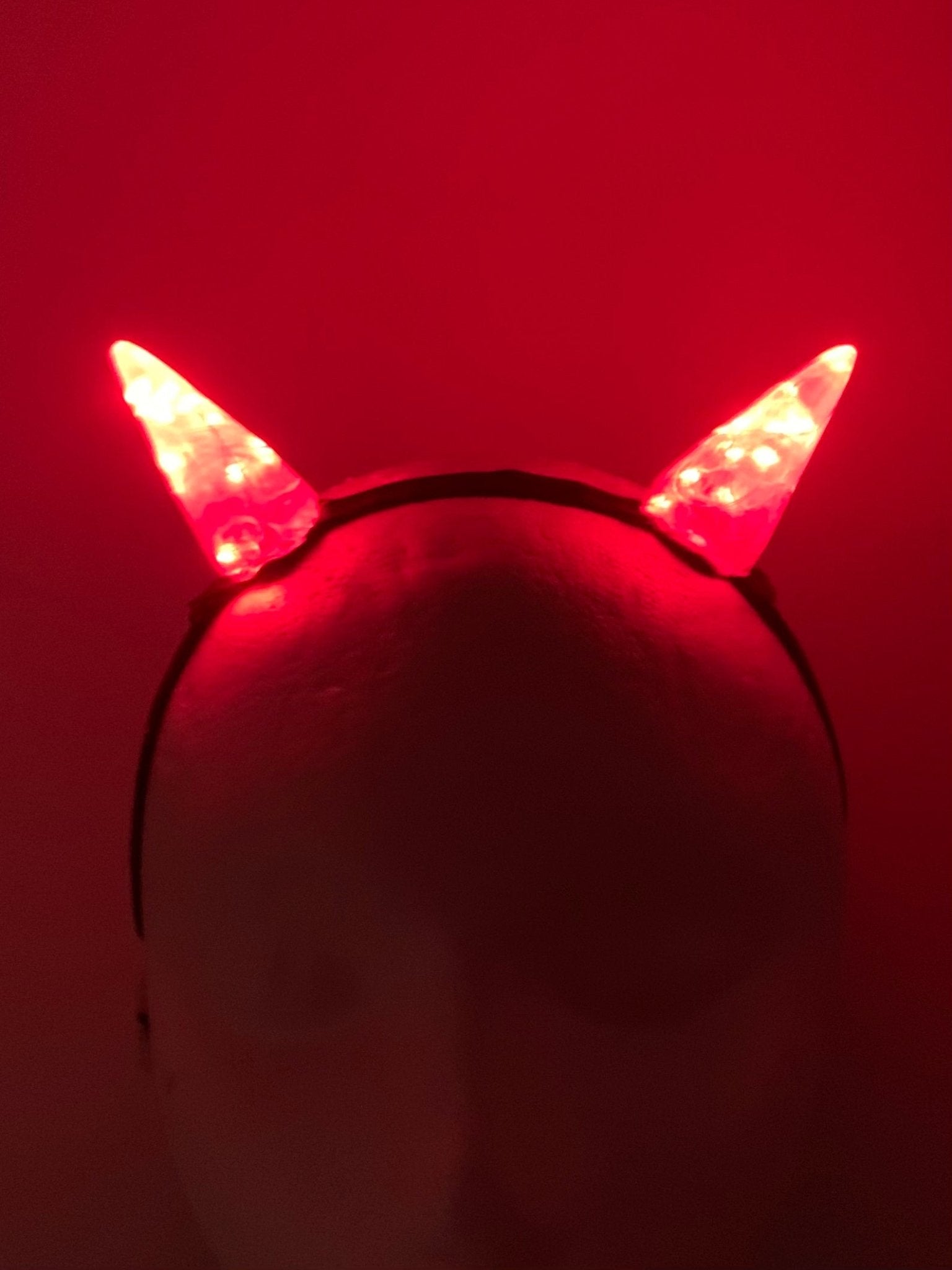 Red LED Horns Headband - LumiFae