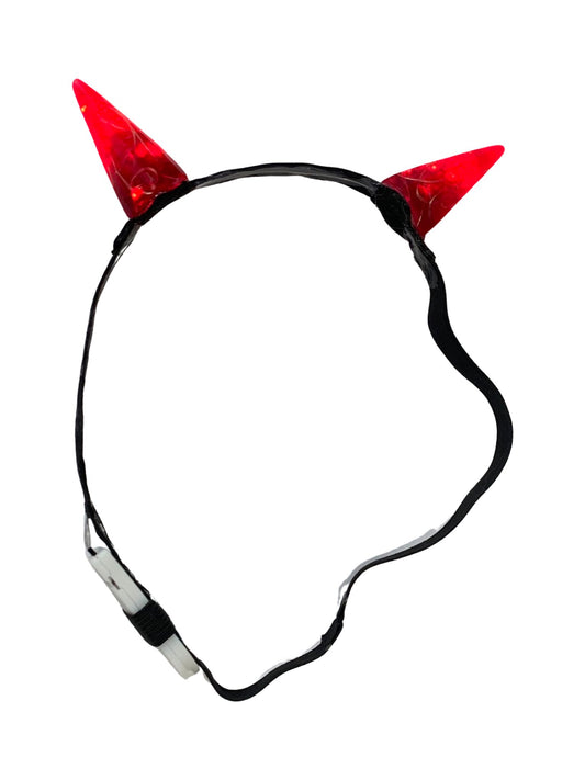 Red LED Horns Headband - LumiFae