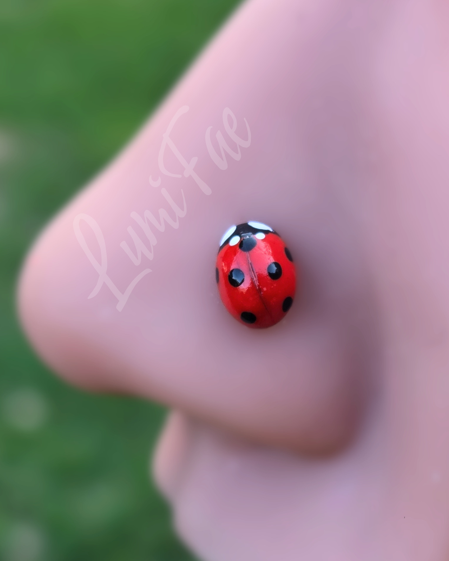 Ladybug Nose Stud- Realistic Hypoallergenic Nose Ring Handcrafted - LumiFae