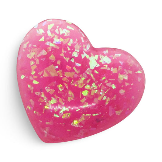 Sparkly Pink Glitter Heart Hair clip, Big 2” Statement Heart Hair Accessory, Cute - LumiFae