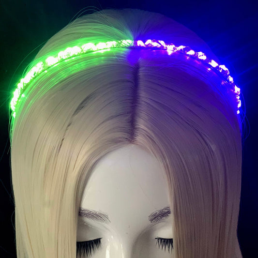 Split Color LED Starlight Headband, Two Tone, Dual Colors - LumiFae