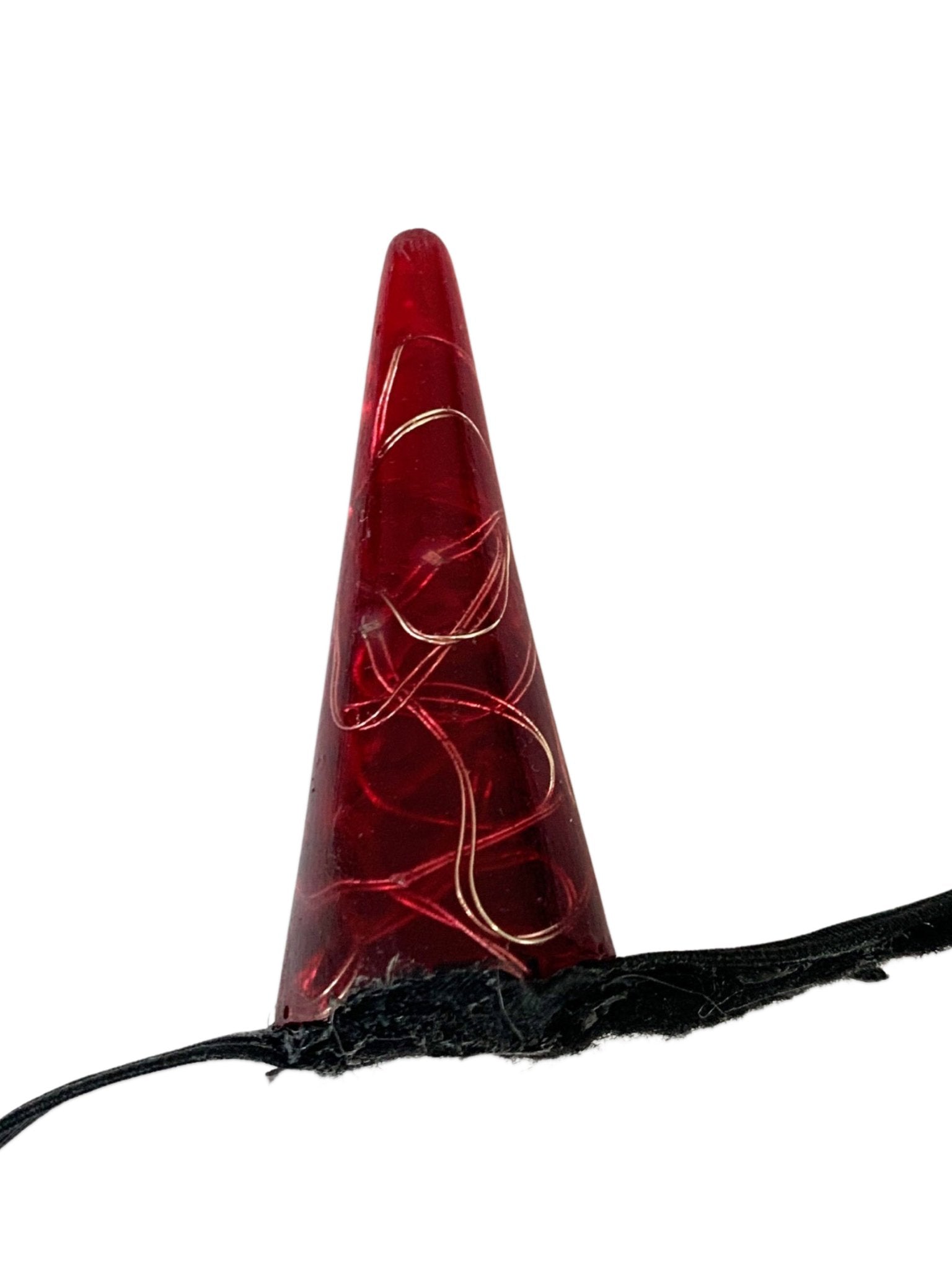 Tall Red LED Horns on elastic white, or black headband - LumiFae