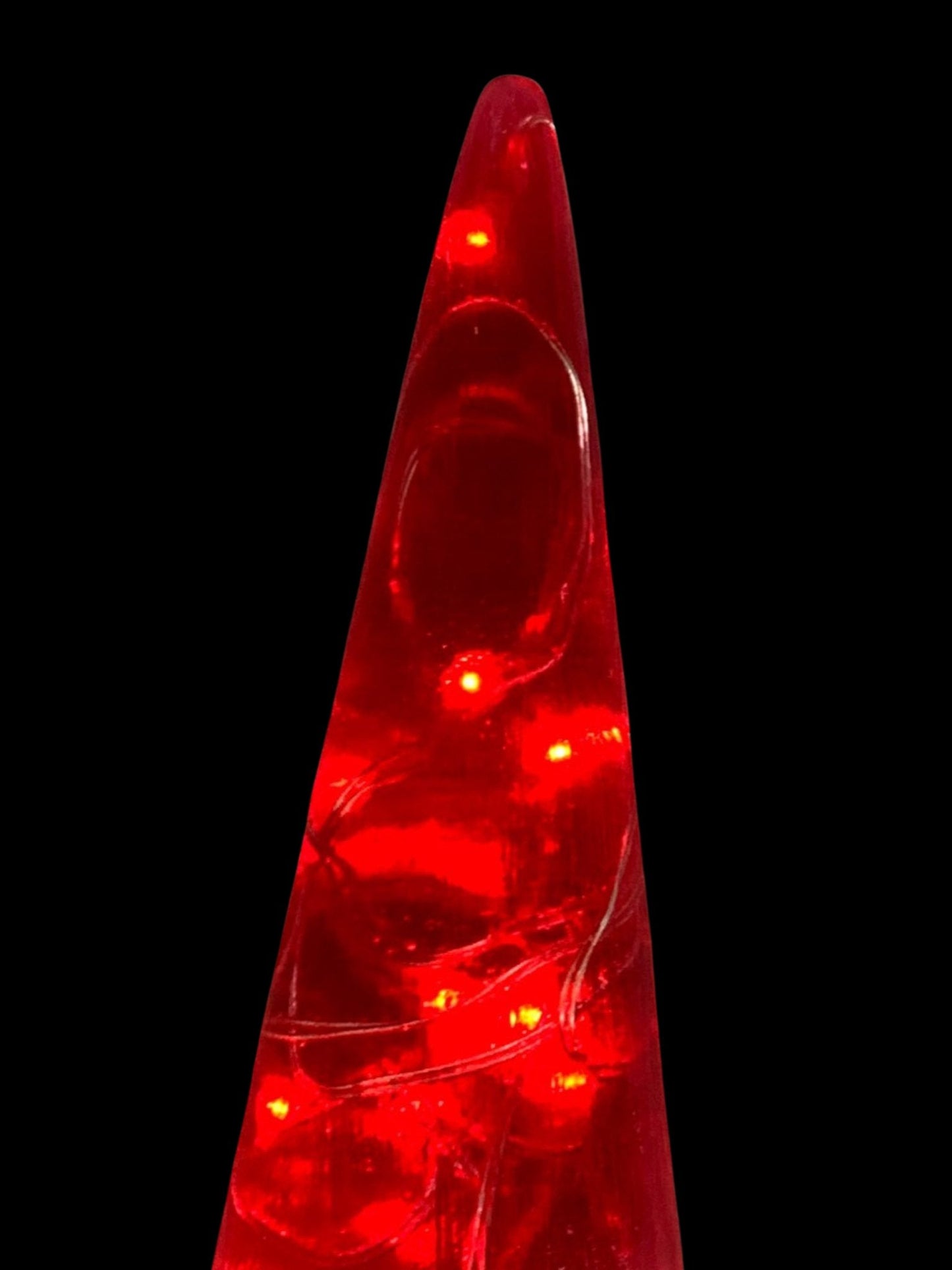 Tall Red LED Horns on elastic white, or black headband - LumiFae