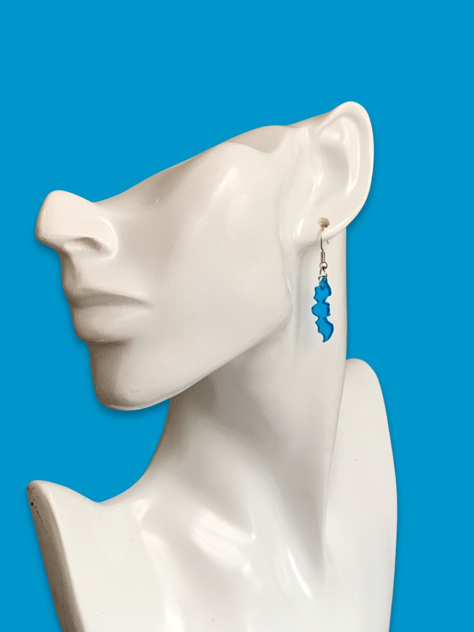 Translucent Blue Mini Bat Earrings - LumiFae