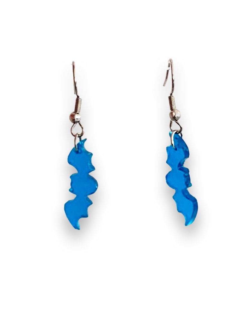 Translucent Blue Mini Bat Earrings - LumiFae