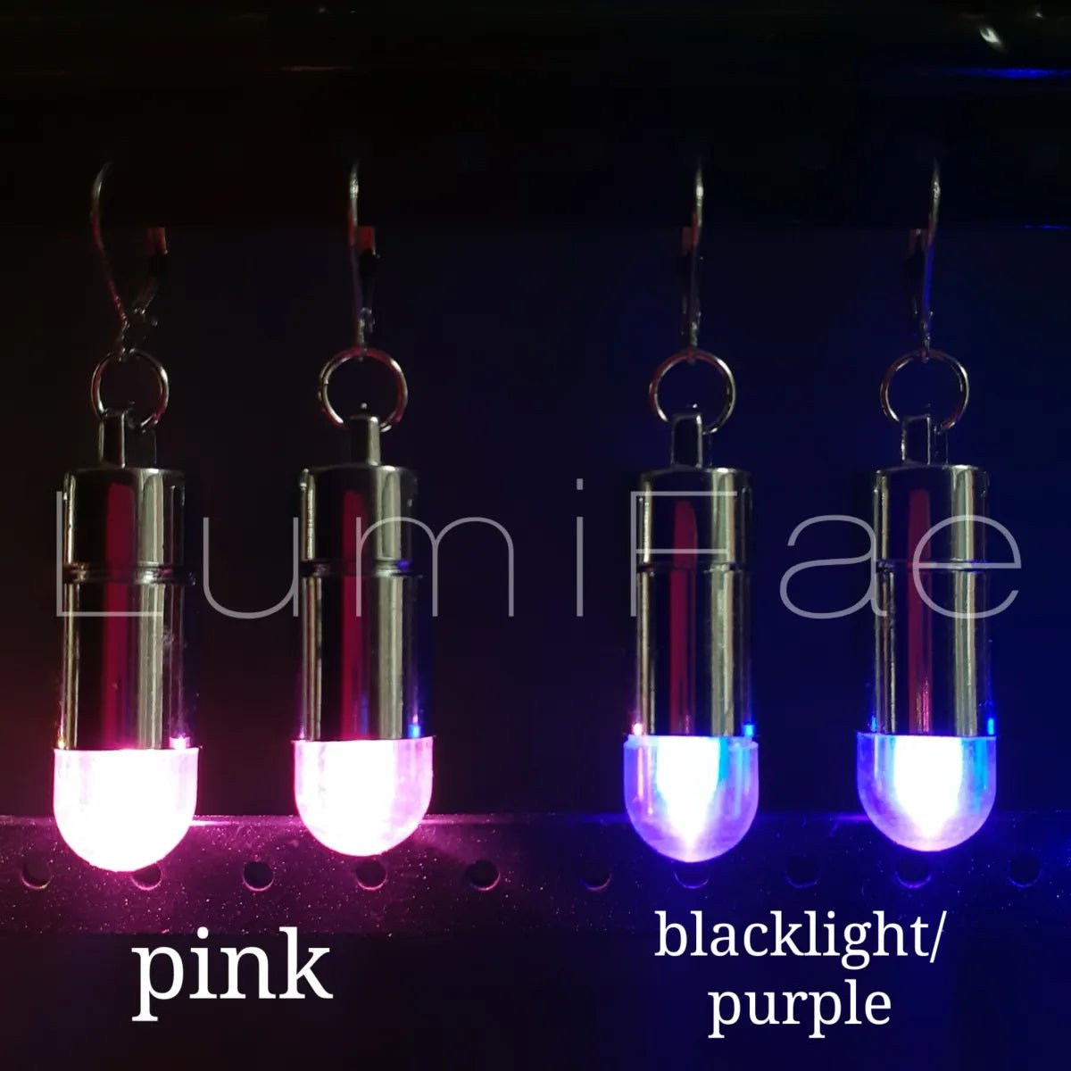 Waterproof Submergible LED Pill Shaped / Bullet Shaped Earrings - LumiFae