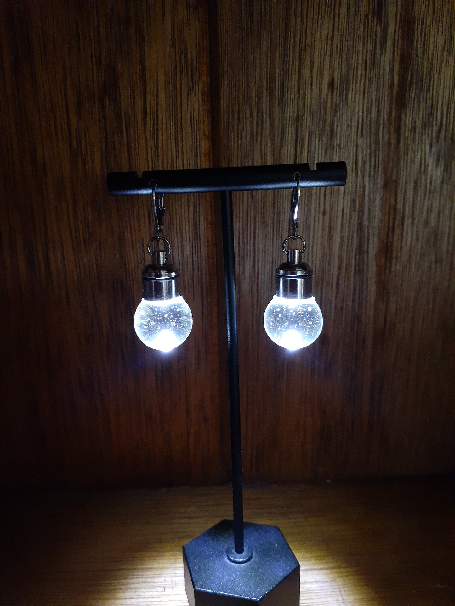 LED Bubble Earrings, Lightbulb Earrings