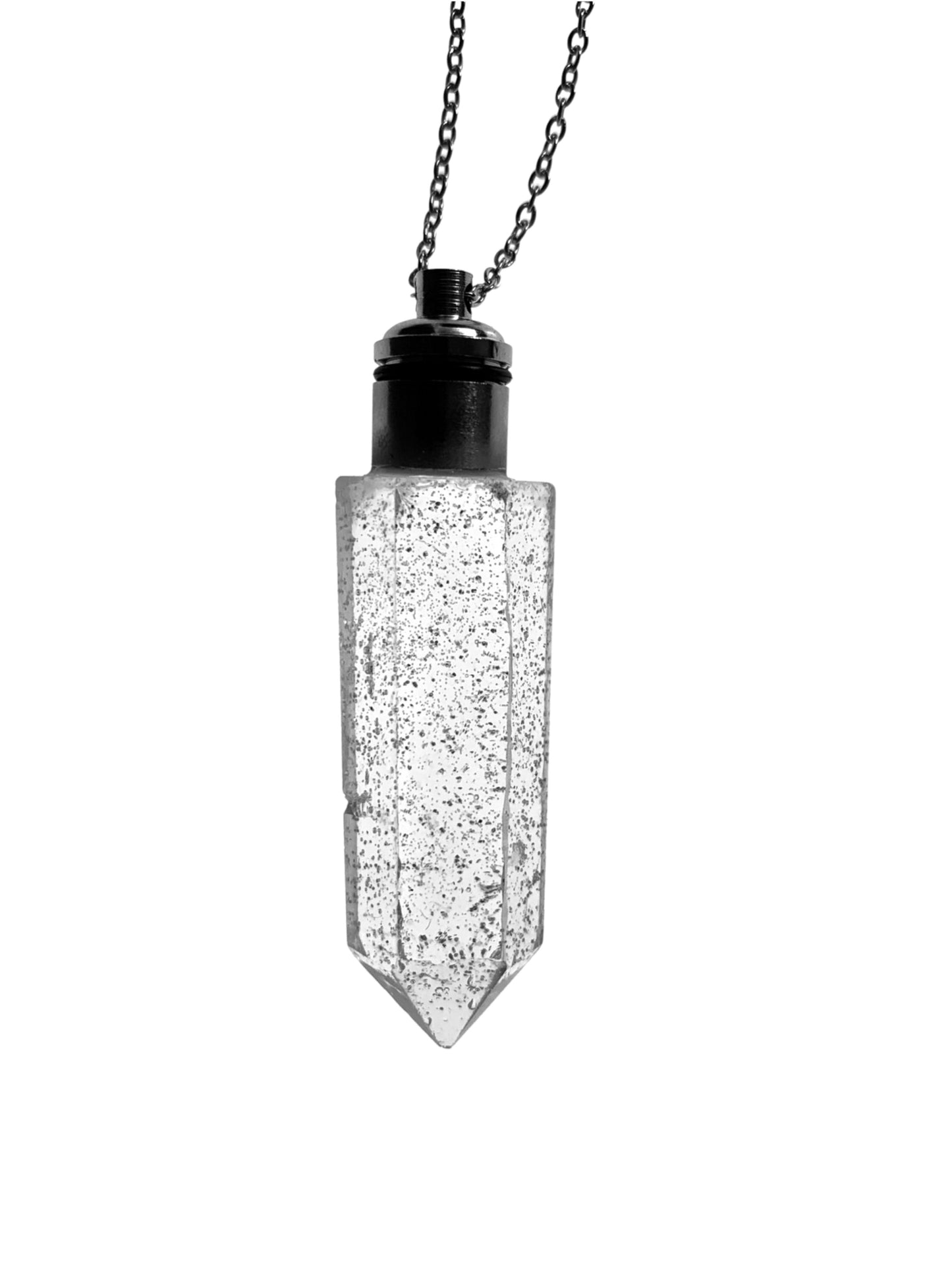 Cool White LED Crystal Necklace, Glowing, Resin