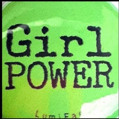 1" Girl Power Neon Buttons, Magnet, Hair clip, Blacklight, pink, orange, yellow, green, blue