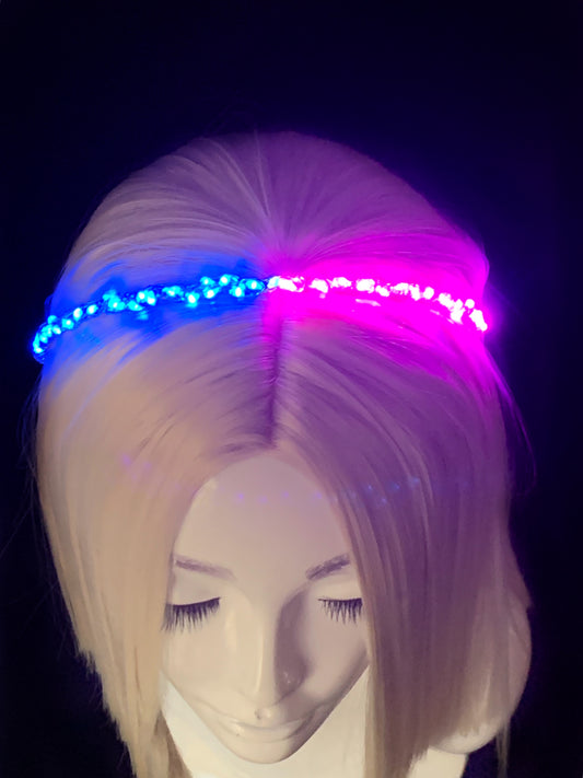 Split Color LED Starlight Headband, Two Tone, Dual Colors
