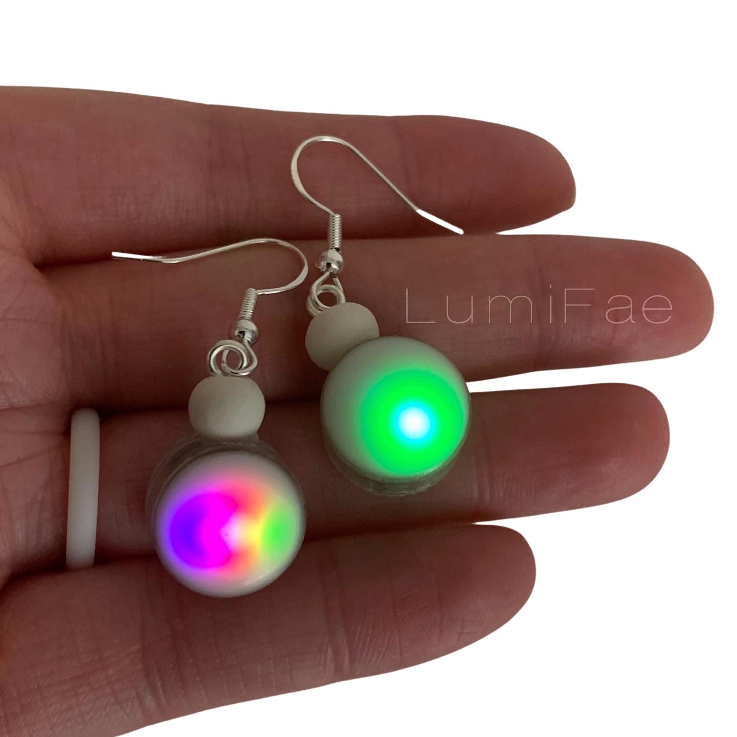 Color Changing LED Baubles, earrings