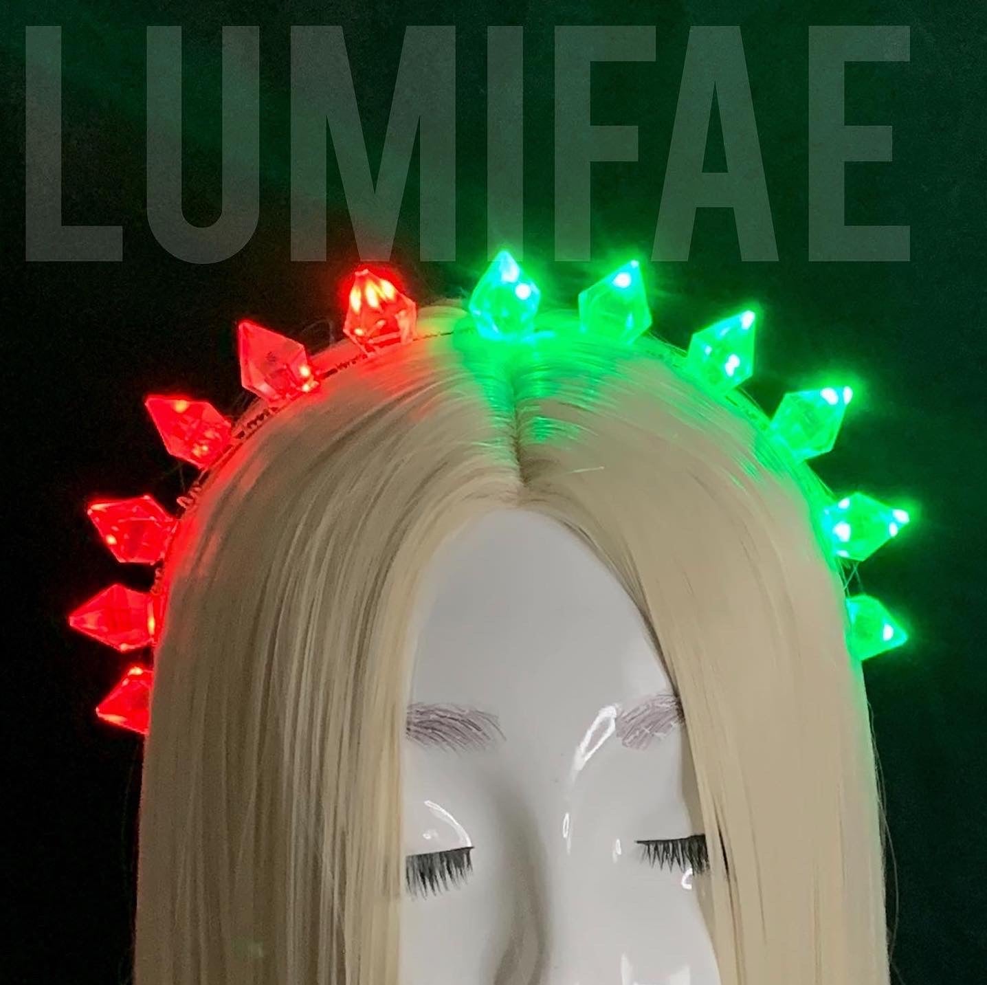 Red/Green Split Color LED Gem Tiara Crown Headband