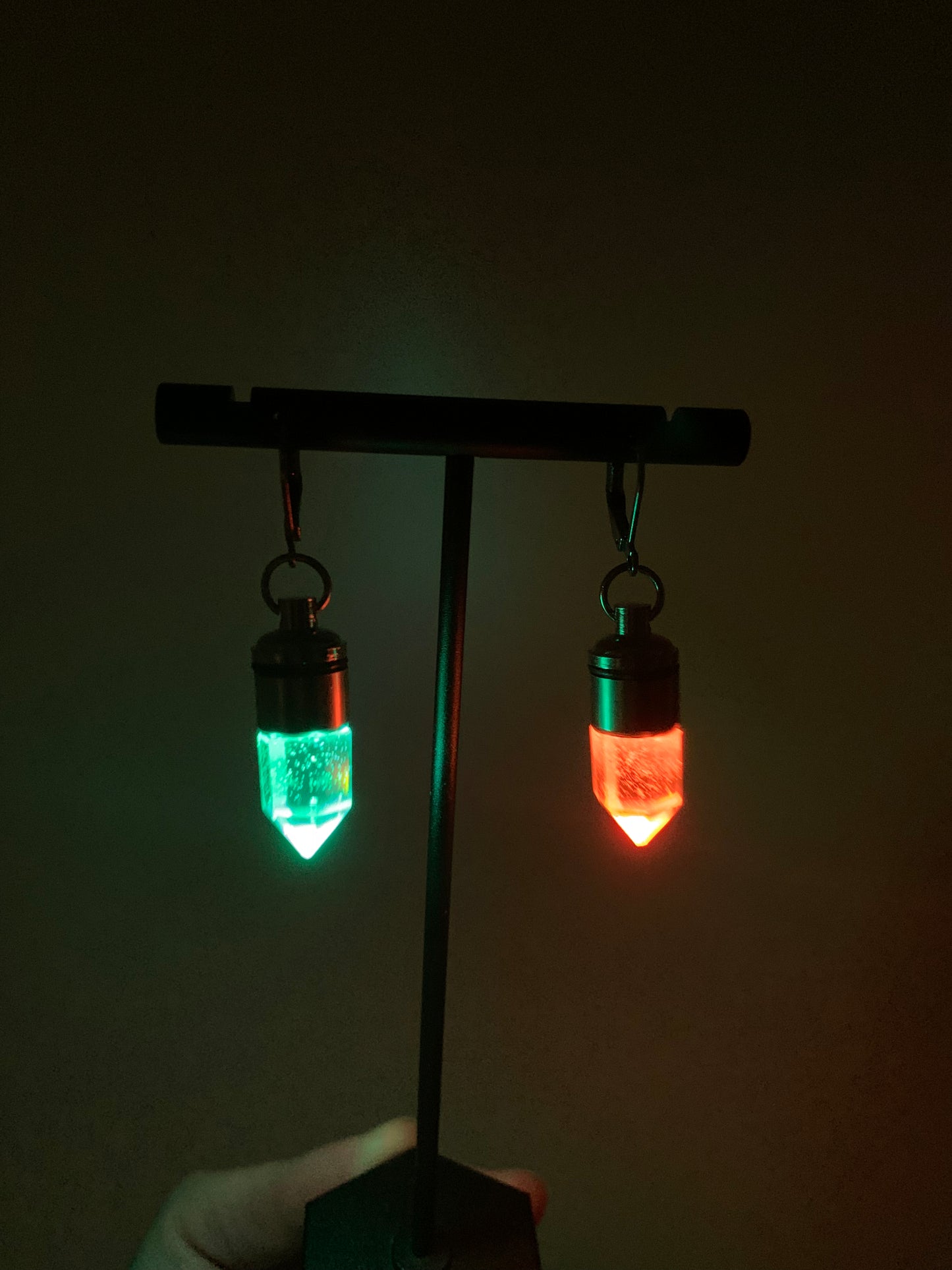 Rainbow Color Changing LED Crystal Earrings